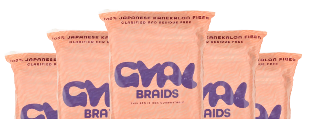Fanned packs of Gyal Braids braiding hair